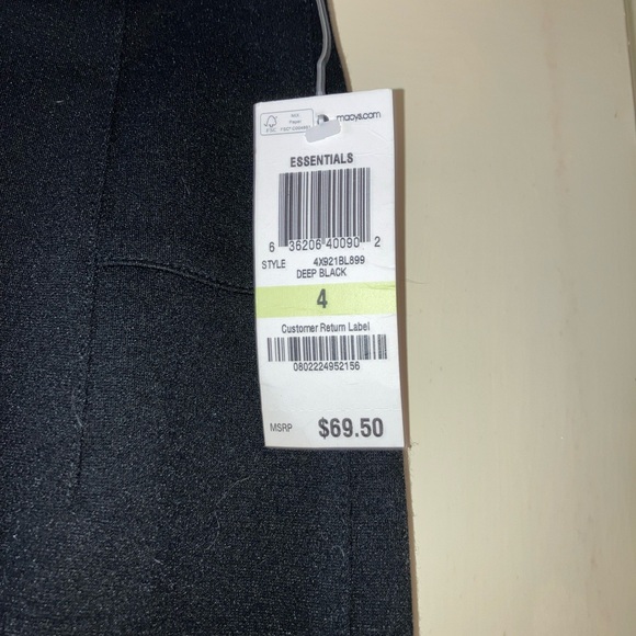 Women’s Macy’s Essentials INC Deep Black Stretch Pencil Skirt 4 NWT - Picture 2 of 4